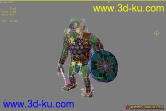 3D打印模型怪物战士低模 带贴图绑定的图片
