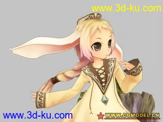 3D打印模型卡哇伊女孩 渲染的图片