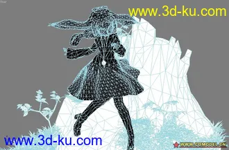 3D打印模型卡哇伊女孩 渲染的图片