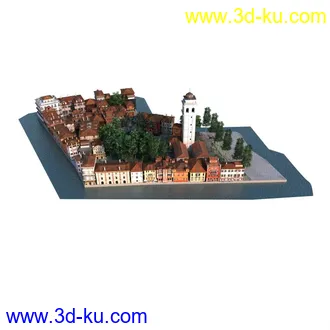 3D打印模型景观建筑鸟瞰的图片
