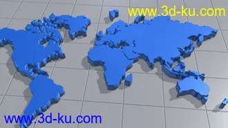 3D打印模型世界地图，maya的 有灯光的图片
