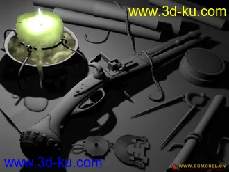 3D打印模型高精度MAYA枪支带灯光～的图片