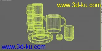 3D打印模型厨房餐具锅碗瓢盆花盆的图片