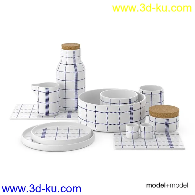 厨房餐具锅碗瓢盆花盆模型的图片7