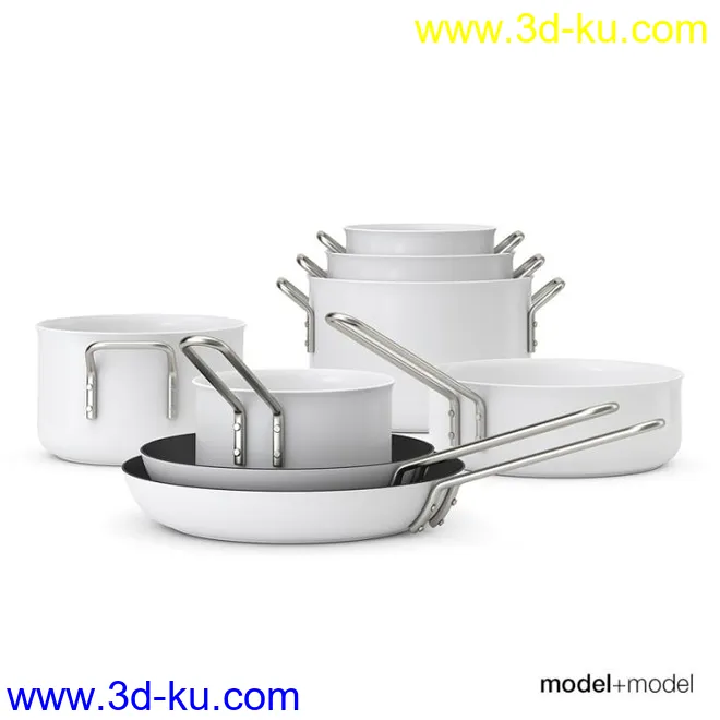 厨房餐具锅碗瓢盆花盆模型的图片12