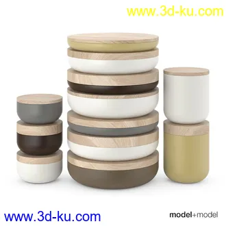 3D打印模型厨房餐具锅碗瓢盆花盆的图片