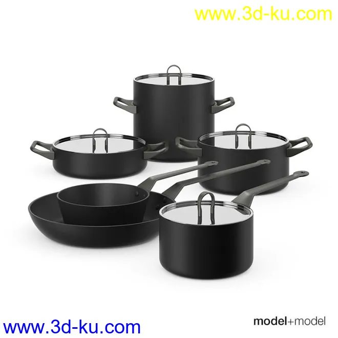 厨房餐具锅碗瓢盆花盆模型的图片23