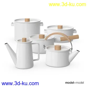 3D打印模型厨房餐具锅碗瓢盆花盆的图片