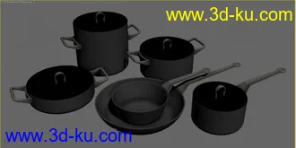 3D打印模型厨房餐具锅碗瓢盆花盆的图片