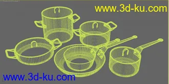 3D打印模型厨房餐具锅碗瓢盆花盆的图片