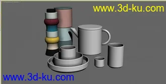 3D打印模型厨房餐具锅碗瓢盆花盆的图片