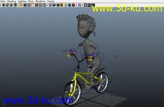 3D打印模型骑车的男孩(高级绑定，学习试用）的图片