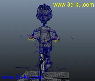 3D打印模型骑车的男孩(高级绑定，学习试用）的图片