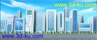 3D打印模型卡通现代建筑群的图片