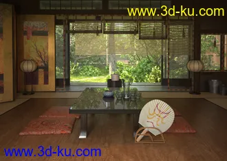 3D打印模型10套高品质亚洲风格室内场景的图片