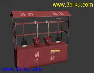 3D打印模型消防设施，回收垃圾桶，路灯，喷灌控制箱的图片
