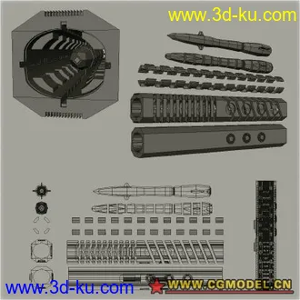 3D打印模型炮台集合01 maya科幻系列 mb格式的图片