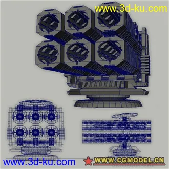 3D打印模型炮台集合01 maya科幻系列 mb格式的图片