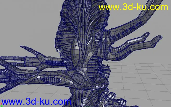 异形伸嘴MAYA OBJ模型的图片4