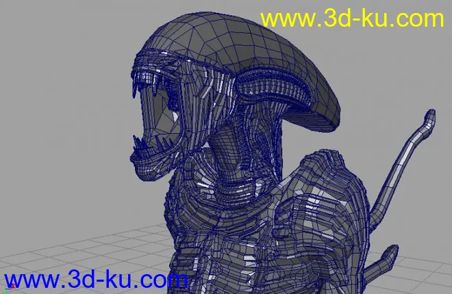 异形伸嘴MAYA OBJ模型的图片1