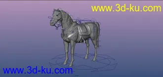 3D打印模型影视级超精细马的绑定！可以直接动画！的图片