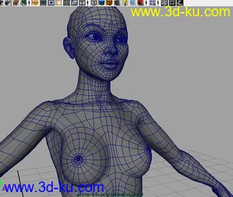 3D打印模型标准女人体(学习布线）的图片