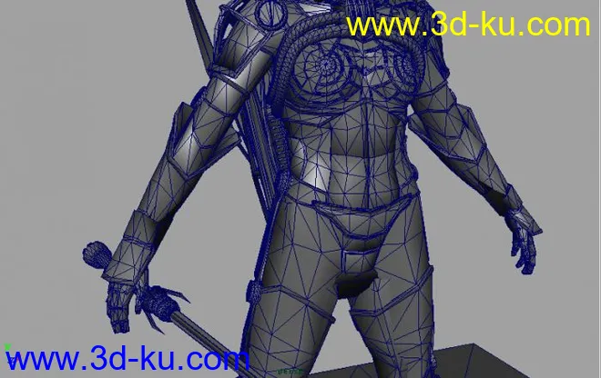 裸露女战士（maya max obj)模型的图片6