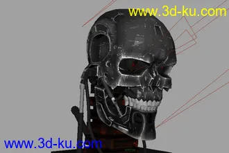 3D打印模型T-600终结者头+贴图的图片