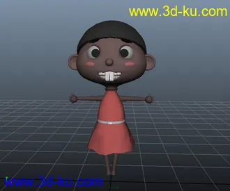 3D打印模型红裙子的龅牙小女孩的图片