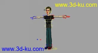 专业高级绑定男模型（有贴图MAYA）的图片