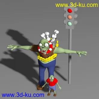 3D打印模型半仿植物大战僵尸里的丧尸的图片