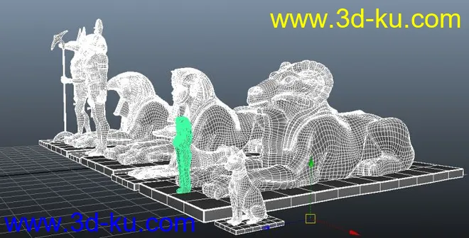 埃及雕像(8个maya obj）模型的图片1