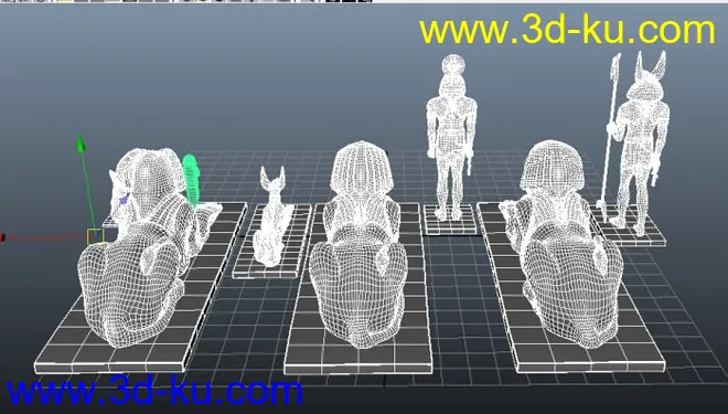 埃及雕像(8个maya obj）模型的图片3