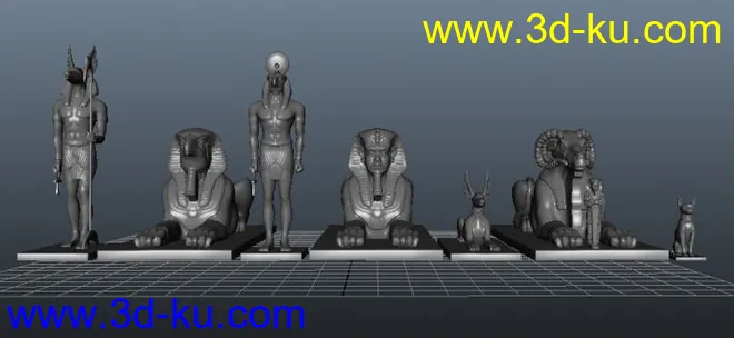 埃及雕像(8个maya obj）模型的图片5