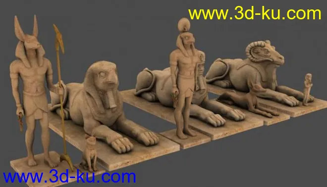 埃及雕像(8个maya obj）模型的图片4