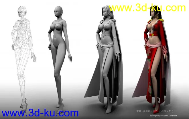 海贼王女帝 汉库克（maya贴图齐全）模型的图片5