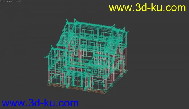 现代古建商业单体建筑模型的图片1