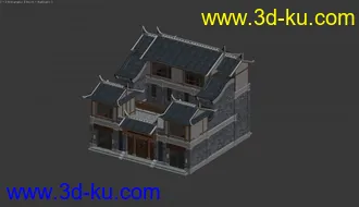 3D打印模型现代古建商业单体建筑的图片