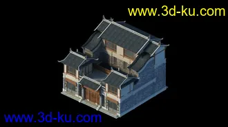 3D打印模型现代古建商业单体建筑的图片