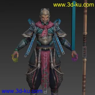 3D打印模型斗战神-龙女-灵猴-绑定-Tpose的图片