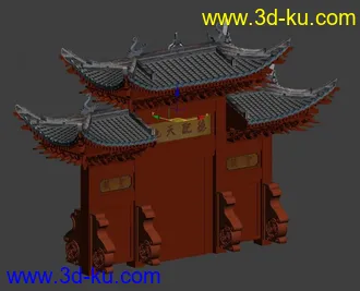 3D打印模型古建门的图片