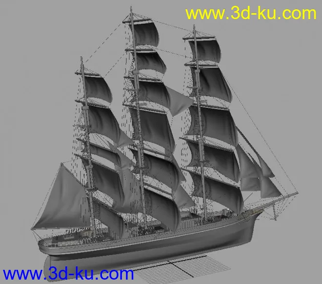 3D帆船模型下载的图片3