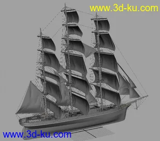 3D帆船模型下载的图片