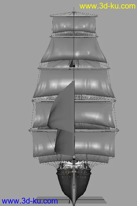 3D帆船模型下载的图片4