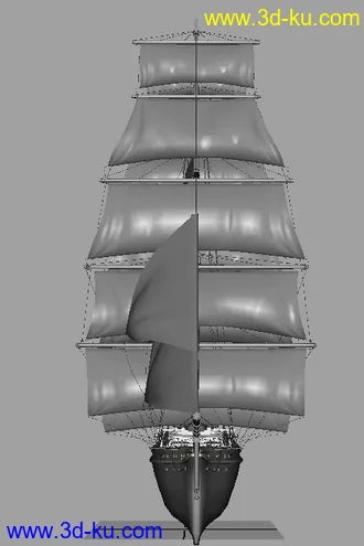 3D帆船模型下载的图片