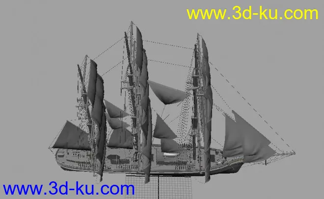 3D帆船模型下载的图片5