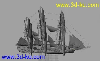 3D帆船模型下载的图片