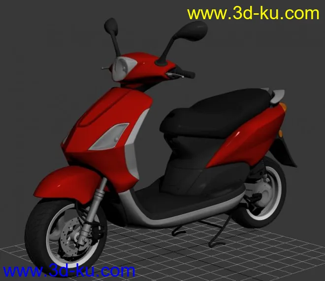 普通的摩托车3D模型的图片1