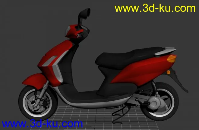 普通的摩托车3D模型的图片2