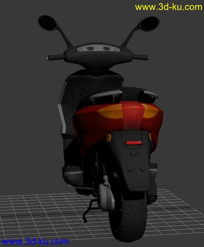 普通的摩托车3D模型的图片3